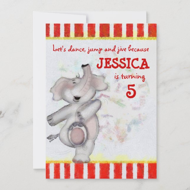 Convites Aniversário do Elefante (Frente)