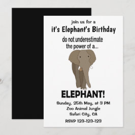 Convites Aniversário do Elefante Engraçado e Engraçado