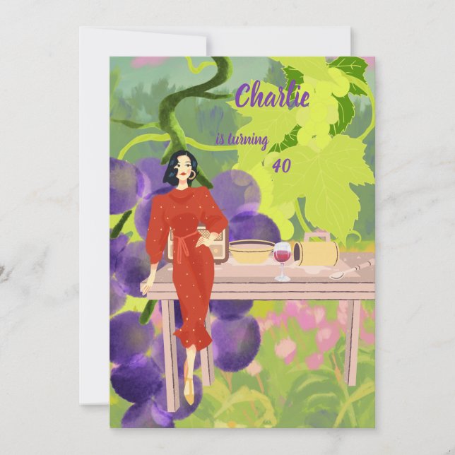 Convites Aniversário do Elegance do Vineyard (Frente)