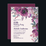 Convites Aniversário do Elegante Purple Watercolor Floral 6<br><div class="desc">Linda lilac botânico e água-cor púrpura floral 60º convite de aniversário.</div>
