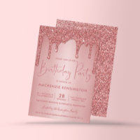 Aniversário do Elegante Rosa Dourado Sparkle Glitt