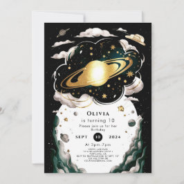 Convites Aniversário do Espaço Celestial Personalizado