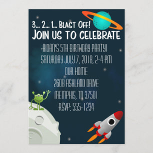 Convites Aniversário do Espaço Exterior Convidar Planeta de