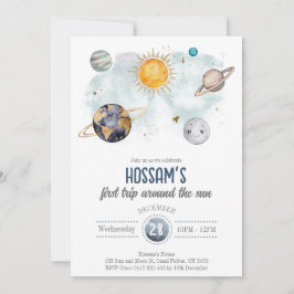 Convites Aniversário do Espaço Exterior Galáxia Sol Lua Est
