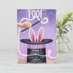 Convites Aniversário do espetáculo de magia roxa