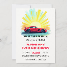 Convites Aniversário do Esporte Vermelho da Corrida Moderna