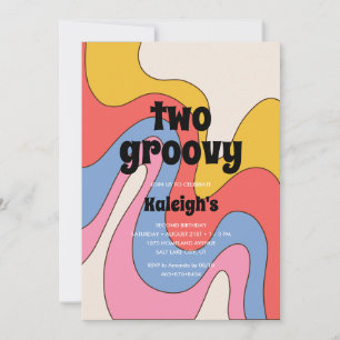 Convites Aniversário do estilo Ultra-Retro 2 Groovy 70