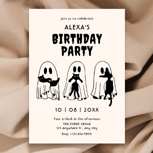 Convites aniversário do fantasma do gato preto