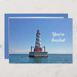 Convites Aniversário do Farol de Foto White Shoal Michigan