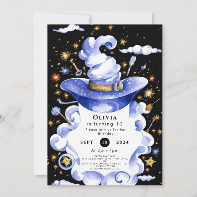 Convites Aniversário do Feitiço Personalizado (Frente)