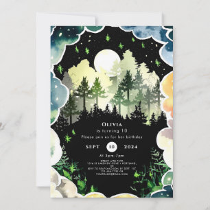 Convites Aniversário do Firefly Forest Woodland