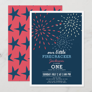 Convites Aniversário do Fireworks em 4 de julho
