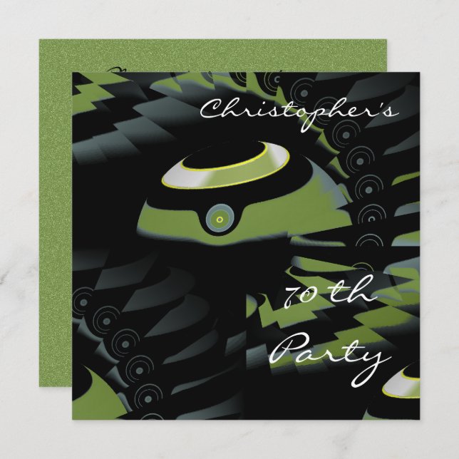 Convites Aniversário do Flat Green Bowthday (Frente/Verso)