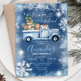 Convites Aniversário do Floco de Neve Branco de Winter Oned