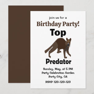 Convites Aniversário do Fossa Carnívoro Predador Topo de Ma