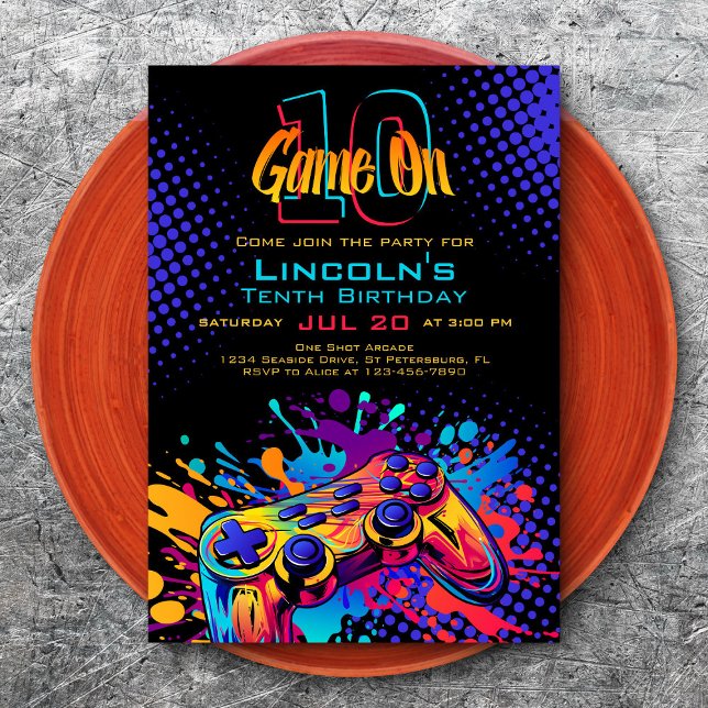 Convites Aniversário do Game Controller (Criador carregado)