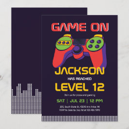 Convites Aniversário do Gamer Boy para Videos games de jogo