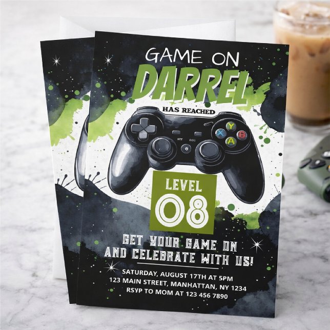 Convites Aniversário do Gamer Level Up (Criador carregado)