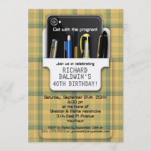 Convites Aniversário do Geek Pocket Protetor