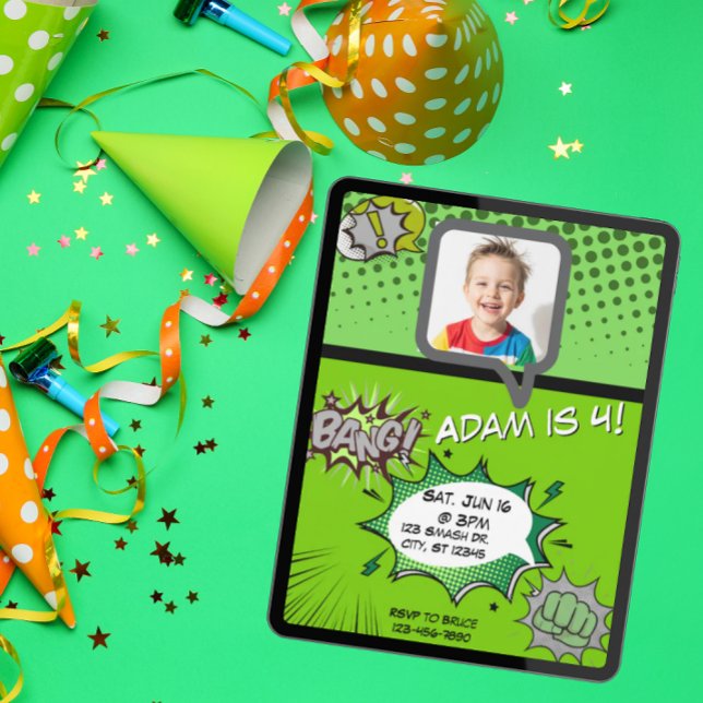 Convites Aniversário do gibi verde (Criador carregado)