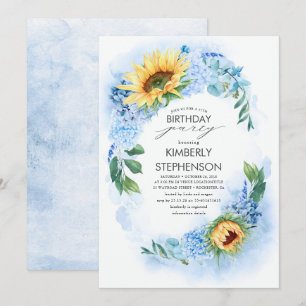 Convites Aniversário do Girassol Amarelo e do Azul