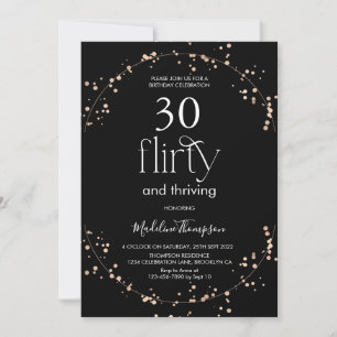 Convites Aniversário do Glam Minimalista Dourado Negro