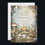 Convites Aniversário do Gnome Kid da Floresta Encantada<br><div class="desc">Um convite de aniversário de uma menina ou festa de aniversário de garotinha,  magia encantada,  com um encantamento florestal na floresta com gnomo mágico,  flores,  cogumelos e árvores. Disponível no impressão,  como um download digital para enviar em seu telefone ou em ambos.</div>