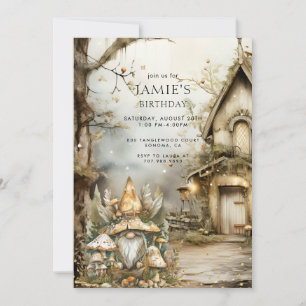 Convites Aniversário do Gnome Kid da Floresta Encantada