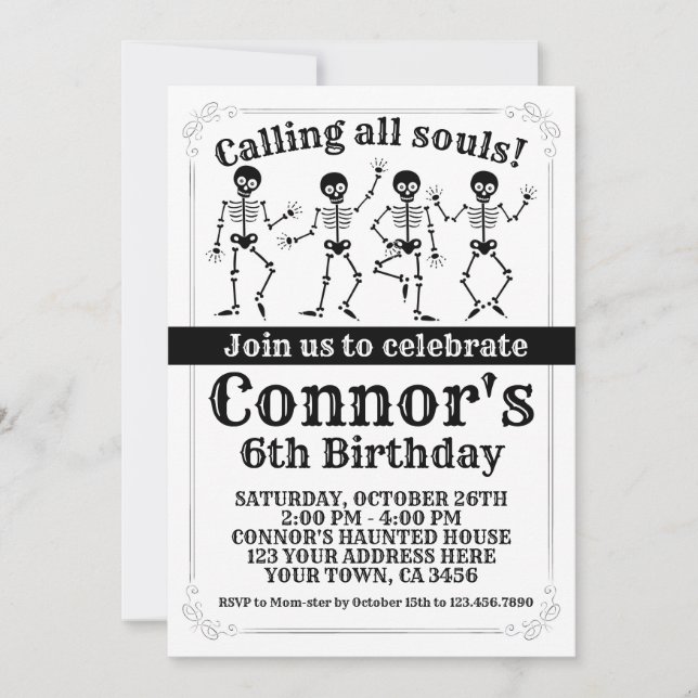 Convites Aniversário do Halloween (Frente)