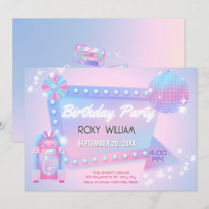 Convites Aniversário do holo-disco