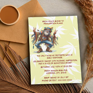 Convites Aniversário do Homem-Hippie Antigo