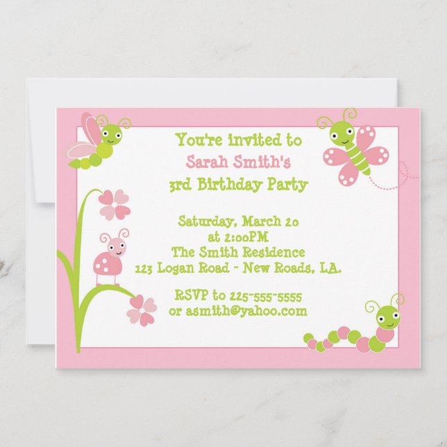 Convites Aniversário do Inseto (Frente)