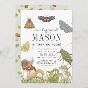 Convites Aniversário do inseto e Insetos do Cogumelo