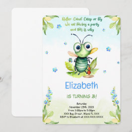 Convites Aniversário do Inseto Editável