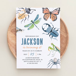 Convites Aniversário do inseto Insecto Boy