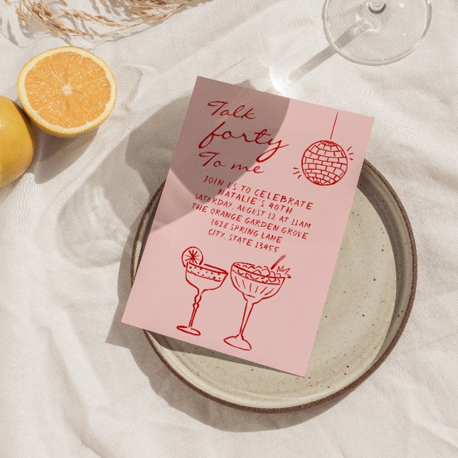 Convites Aniversário do Janto 40º Atirado Colorido à Mão (Criador carregado)