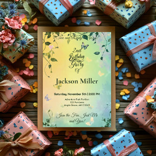 Convites Aniversário do Jardim da Borboleta - Gato e Balão 