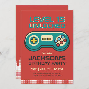 Convites Aniversário do Jogador de Jogos Jogador Jogador de