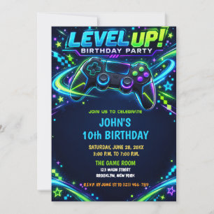 Convites Aniversário do jogador de videogame adolescente ma