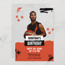 Aniversário do jogador esportivo Orange Grunge