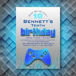 Convites Aniversário do Jogo Azul de Meninos