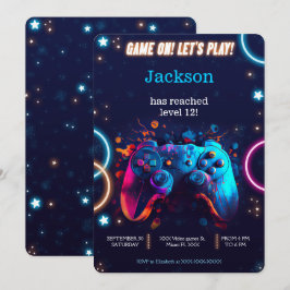 Convites Aniversário do Jogo de Vídeo do Vamos Play