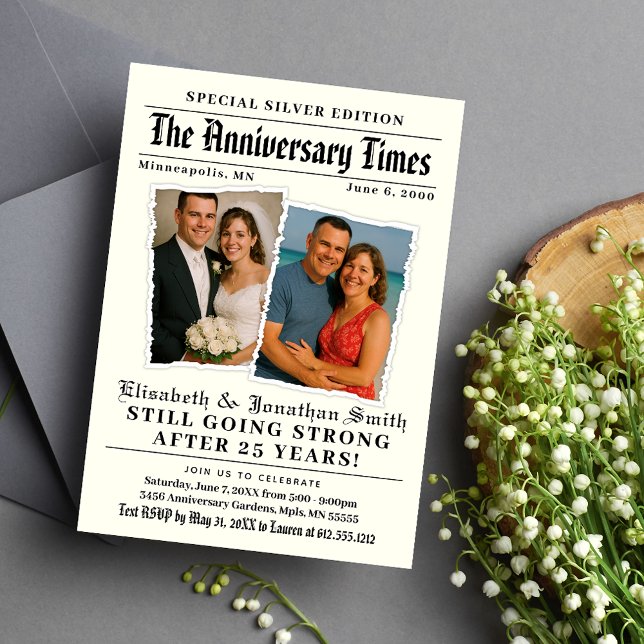 Convites Aniversário do Jornal Times (Anniversary Times Newspaper Anniversary Invitation)
