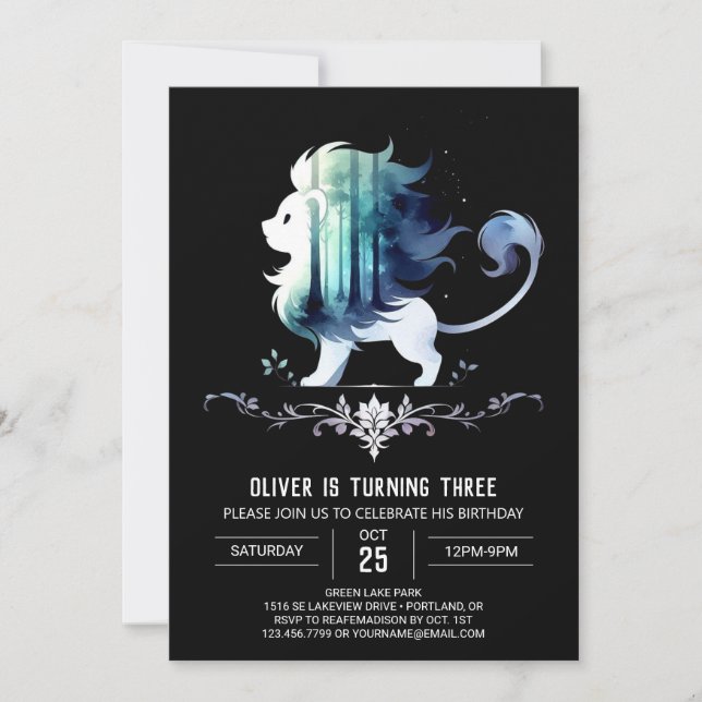 Convites Aniversário do Leão Doce Magical (Frente)