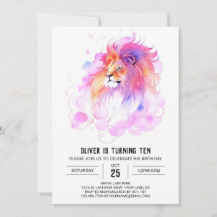 Convites Aniversário do Leão Online da Aquarela