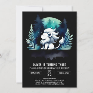 Convites Aniversário do Leão Pastel Elegante