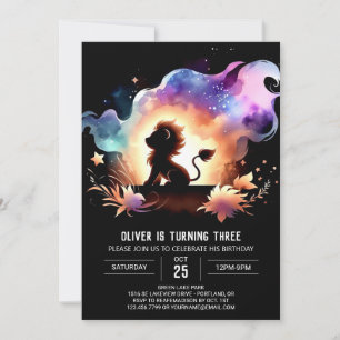 Convites Aniversário do Leão Personalizado Elegante