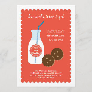 Convites Aniversário do Leite e Cookies