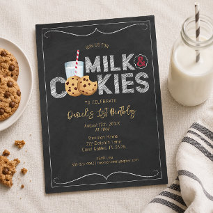 Convites Aniversário do Leite e Cookies - Sweet Cooki