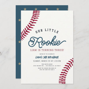 Convites Aniversário do Little Rookie Baseball Boy